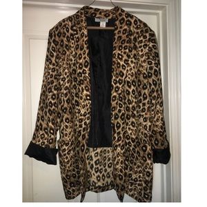 Vintage 90s style animal print blazer 2X
